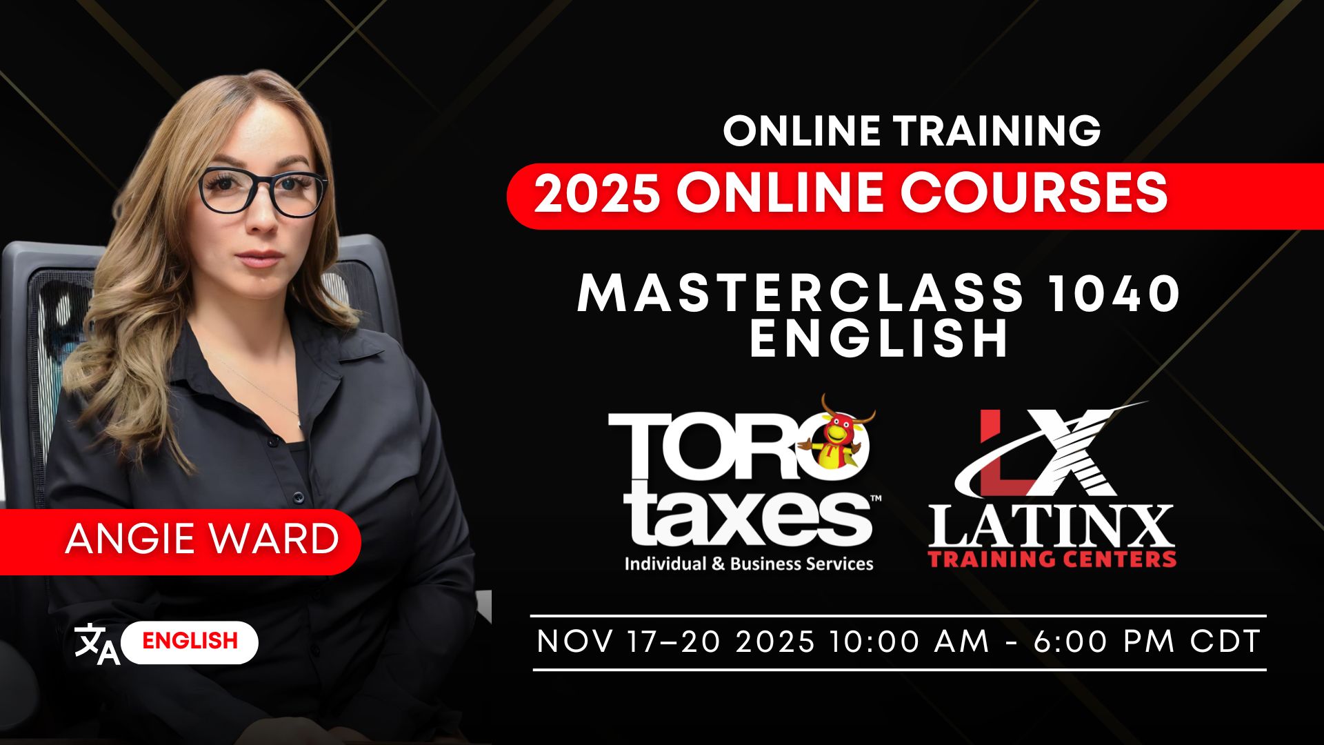 Tax preparation Virtual Course – Angie Ward (English)