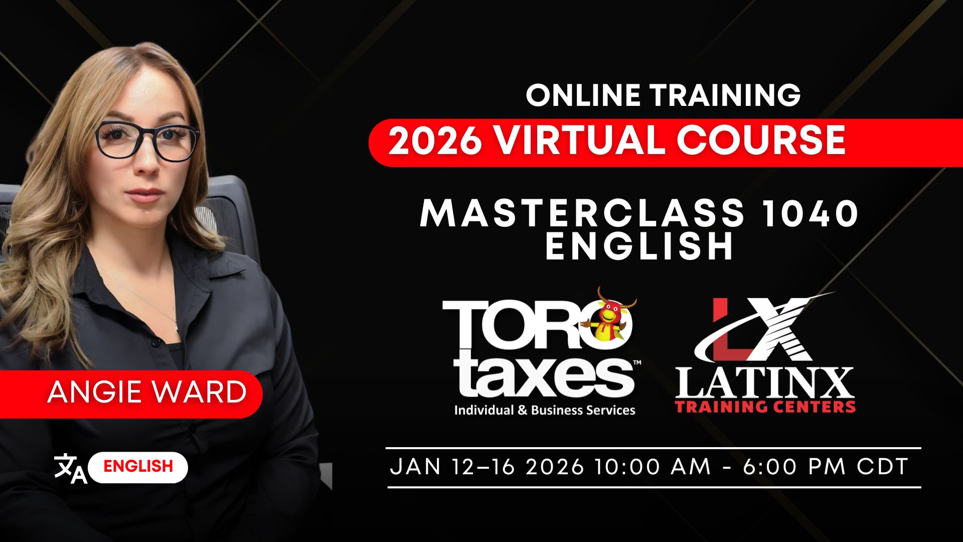 Tax preparation Virtual Course – Angie Ward (English) (Jan)